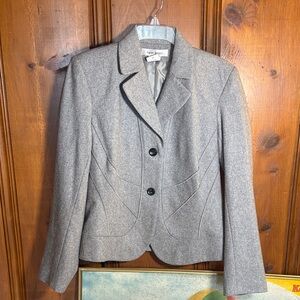 Vintage Harve Benard Light Gray Women's Wool Blend Blazer